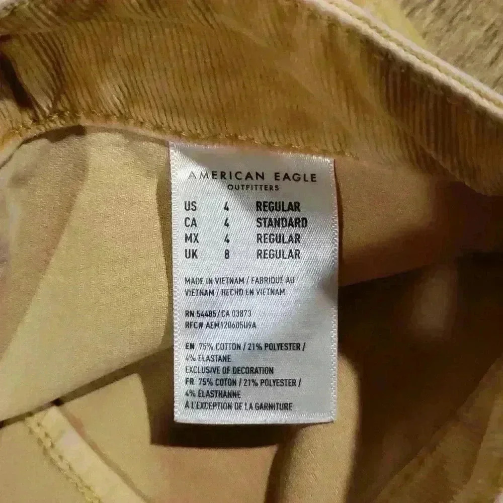 American Eagle Outfitters Mustard Yellow Corduroy Fall Fashion Stretch Skirt 4 - Picture 5 of 7